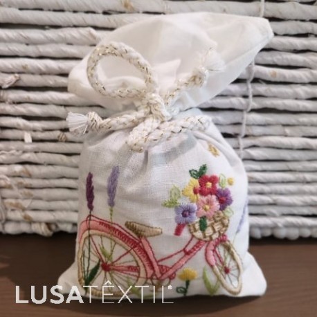 Lavender Embroidered Sachet - Bicicleta