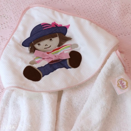 Toalha de banho bebé ZEQUINHA & PUPPETTE | PIUBELLE