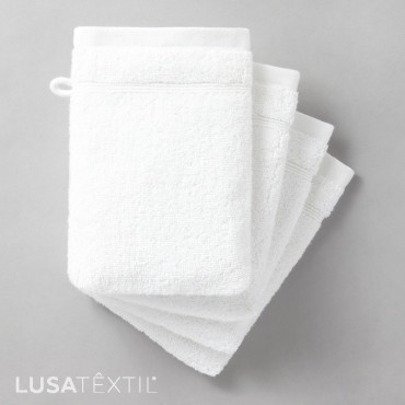 Lote de 4 luvas de banho 600 g/m²